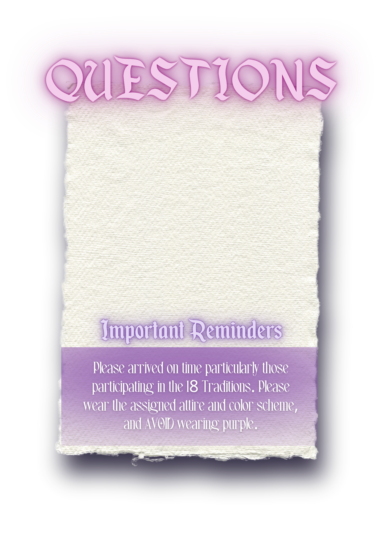 Questions Frame